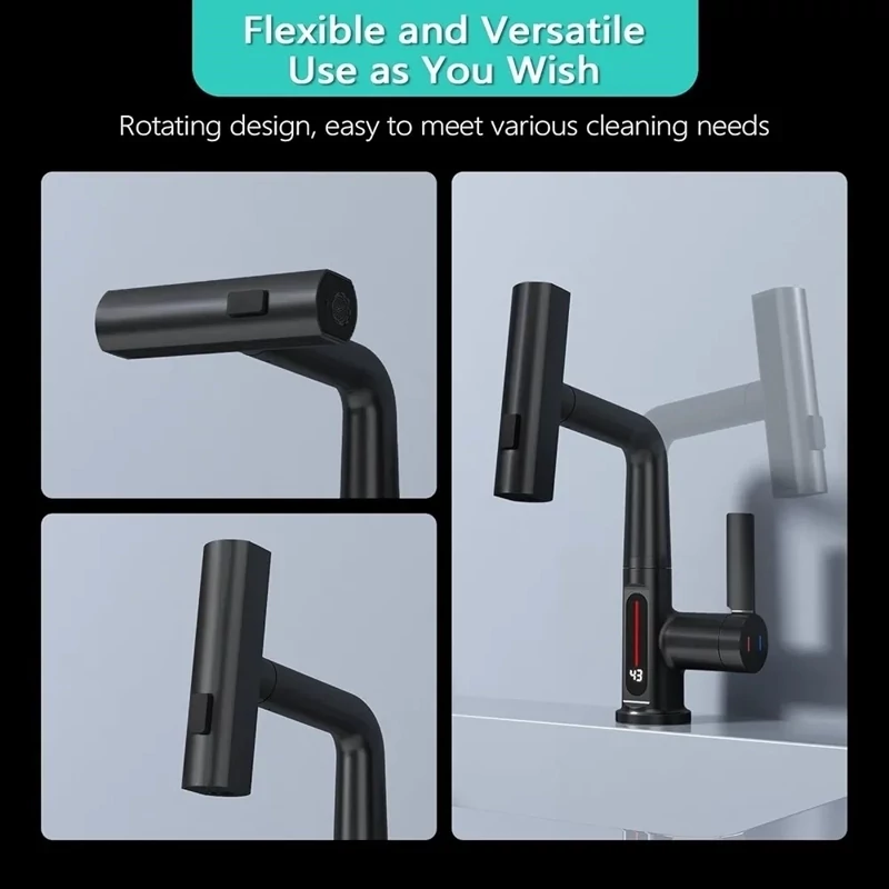 شیر ظرفشویی شاوری دیجیتال ۴ حالته با نمایشگر دما