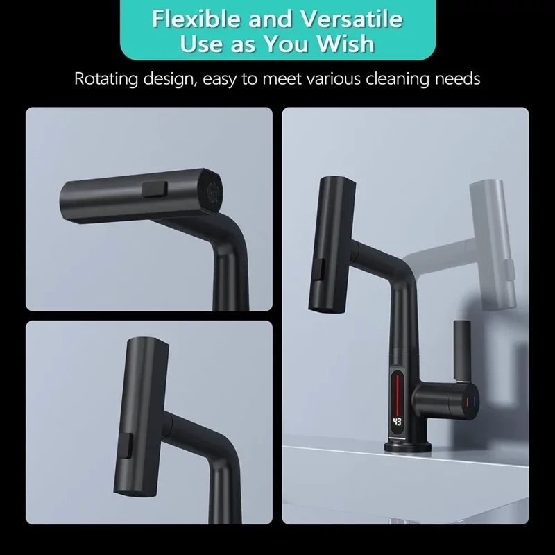 شیر ظرفشویی شاوری دیجیتال ۴ حالته با نمایشگر دما