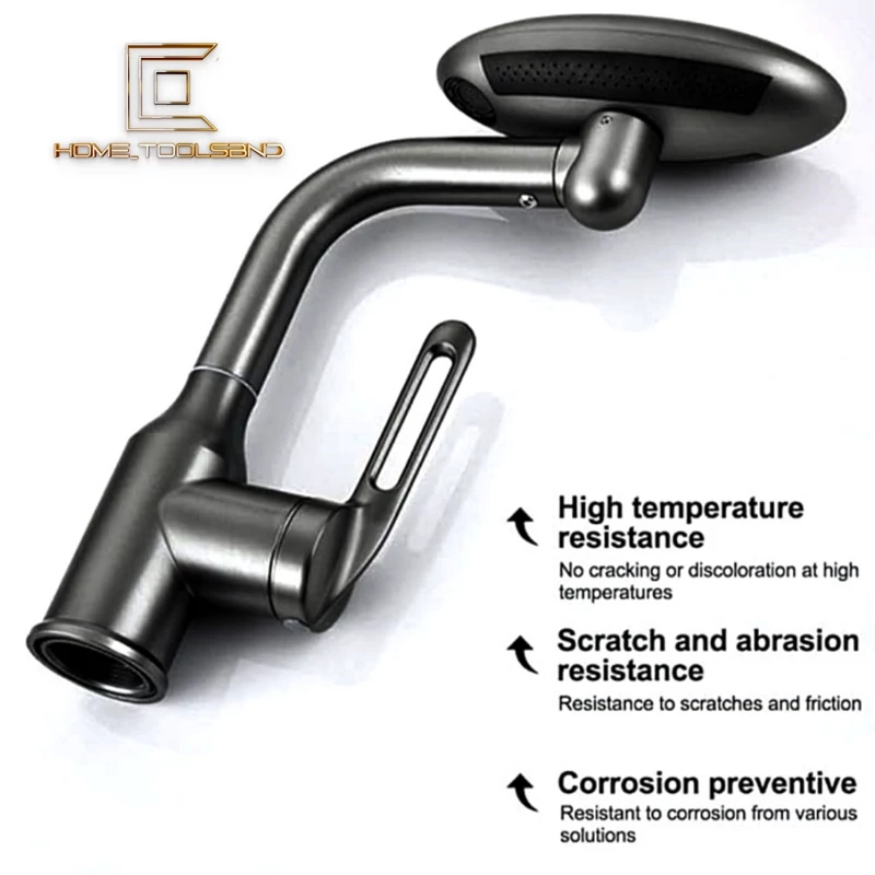 رنگ دودی مات و طراحی مینیمال شیر روشویی