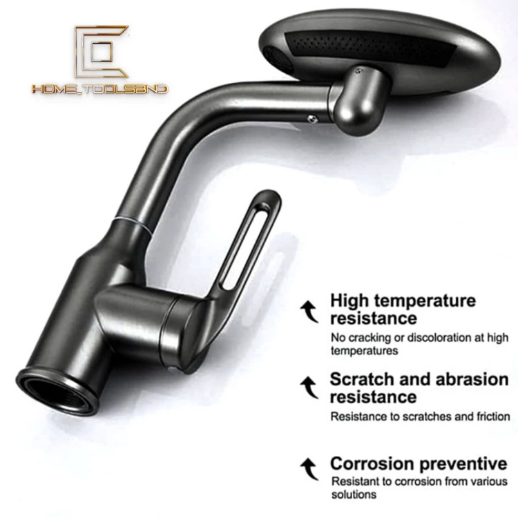 رنگ دودی مات و طراحی مینیمال شیر روشویی