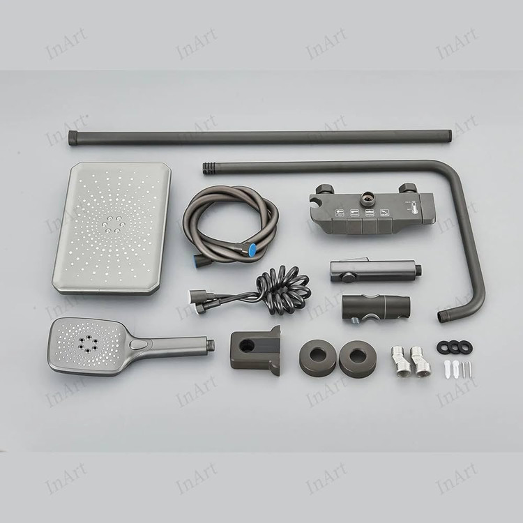 علم دوش مدرن برنجی ضدزنگ مشکی