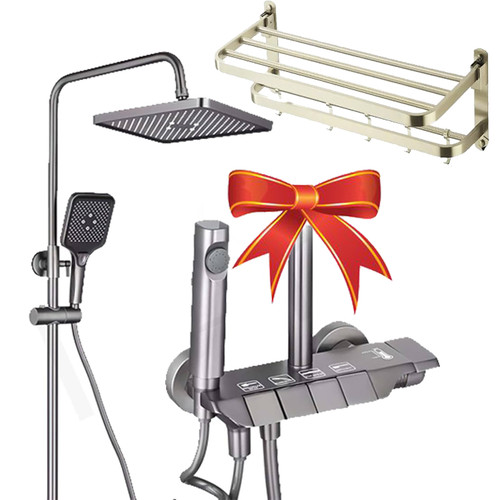 عکس پک هدیه لوکس دوش پیانویی با جاحوله دوطبقه استیل ضدزنگ