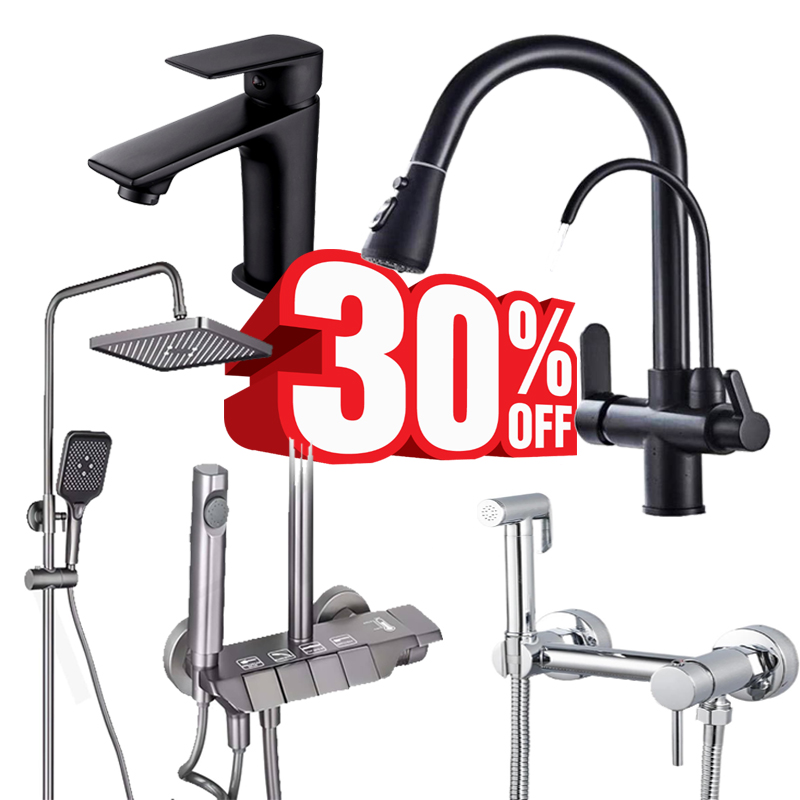 ست لوکس شیرآلات ساختمان دوش پیانویی شیر روشویی شیر ظرفشویی و شیر توالت