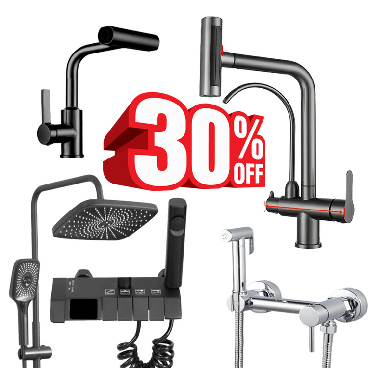 ست کامل شیرآلات لوکس ۴ عددی برای حمام و آشپزخانه