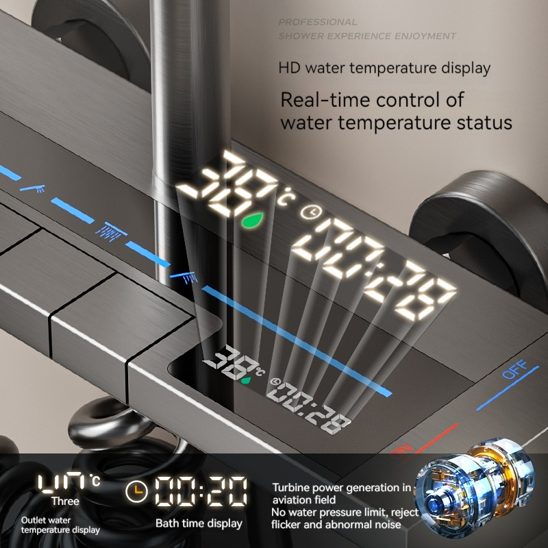 تجربه دوش حرفه‌ای با نمایشگر دمای دقیق