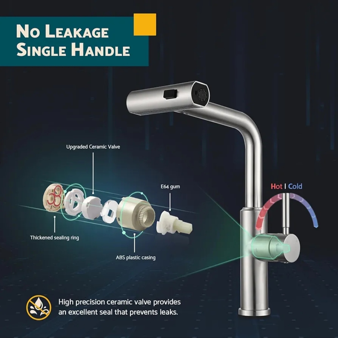 شیر ظرفشویی مدرن با جریان آب قابل تنظیم