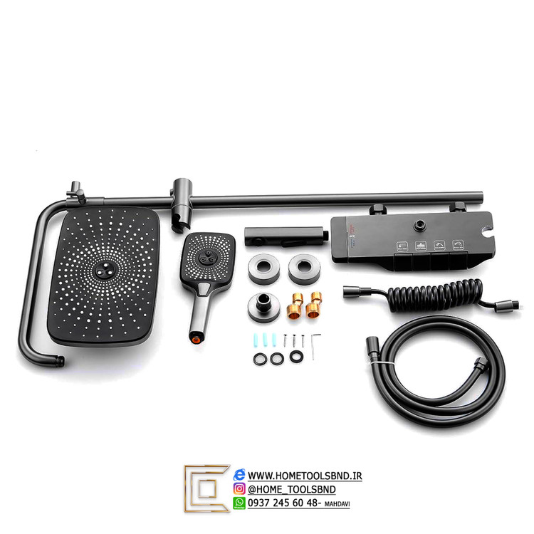 دوش حمام لوکس با طراحی پیانویی مدرن