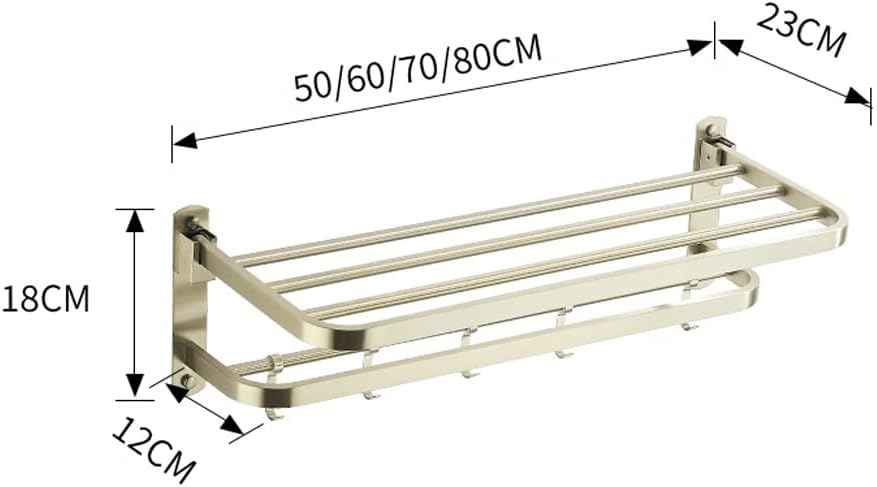ابعاد فنی و نقشه نصب رخت آویز تاشو دیواری