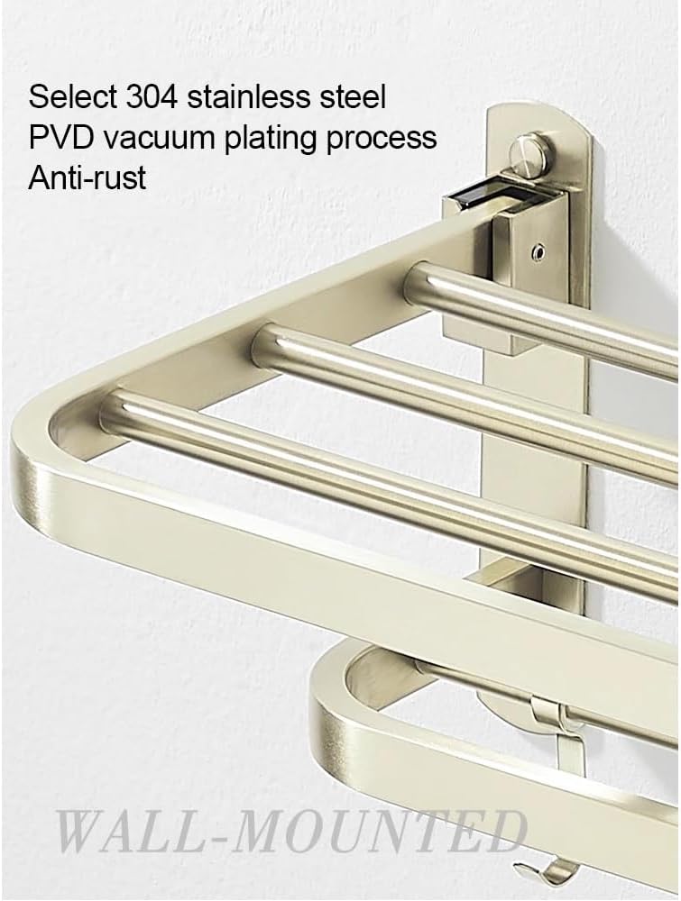 نصب جا حوله استیل Hyshin در حمام مدرن با حوله‌های آویزان