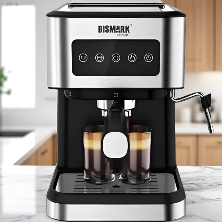اسپرسوساز لمسی بیسمارک BM102 با صفحه نمایش تمام تاچ و طراحی استیل