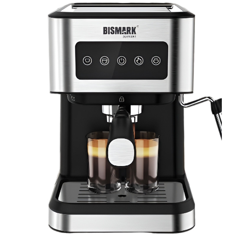 نمای نزدیک پنل کنترل لمسی و تنظیمات اسپرسوساز بیسمارک