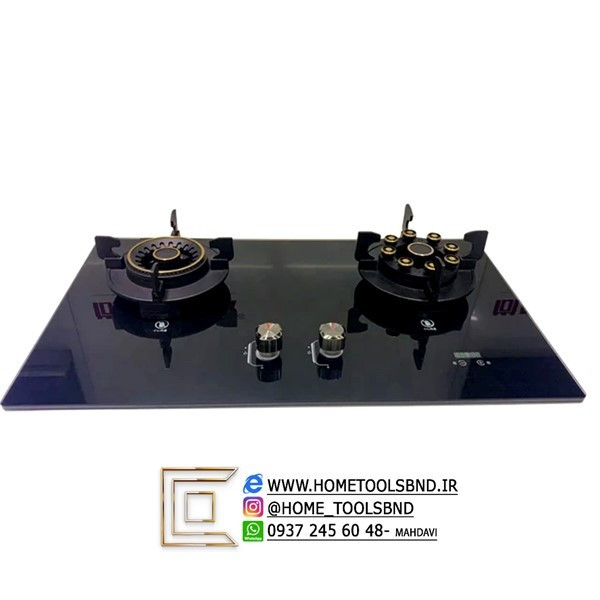 گاز رومیزی مخفی شیشهای با پنل کنترلی مدرن