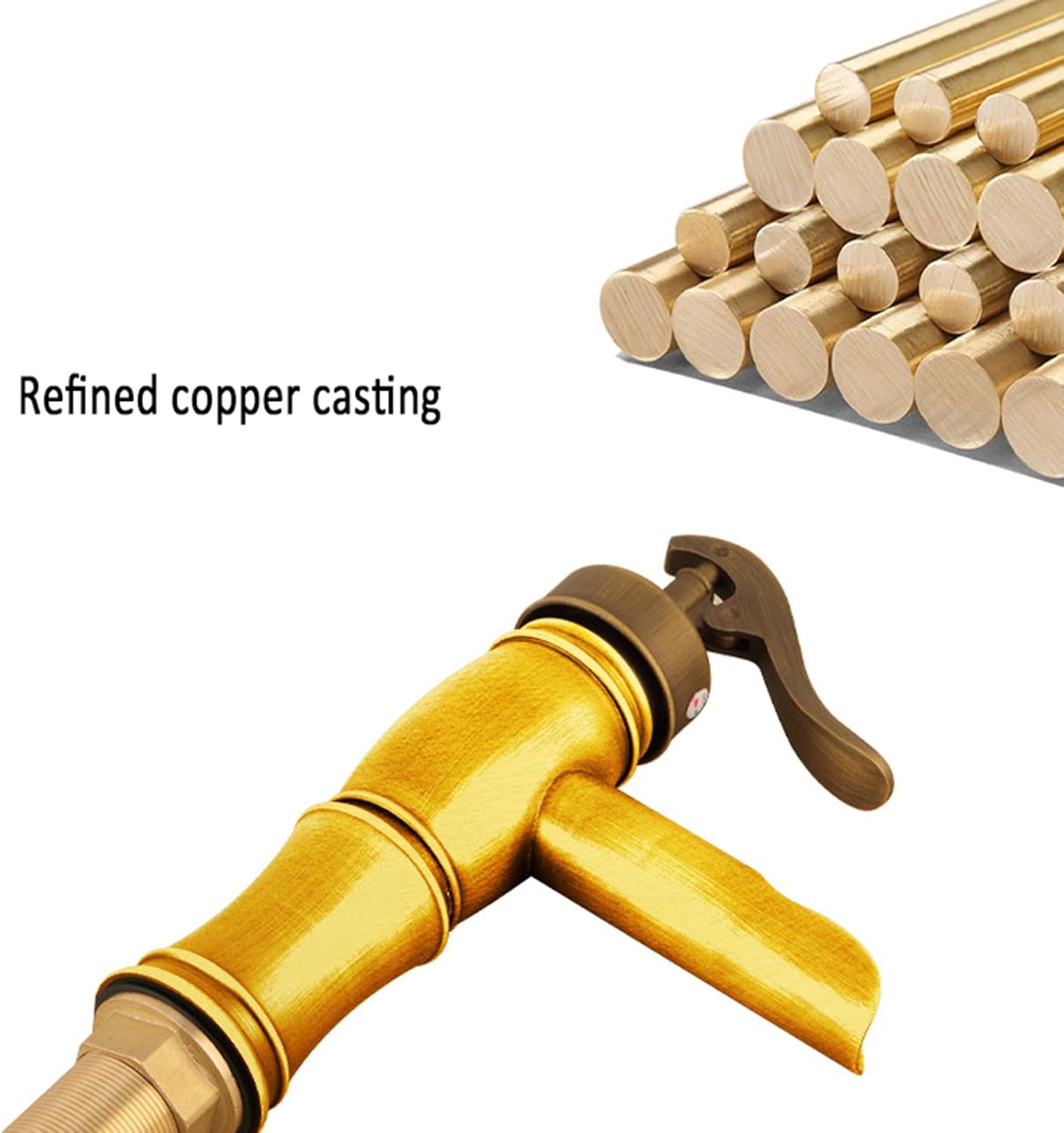 شیر روشویی پایه بلند BambooFaucet مدل بامبو با طراحی آبشاری