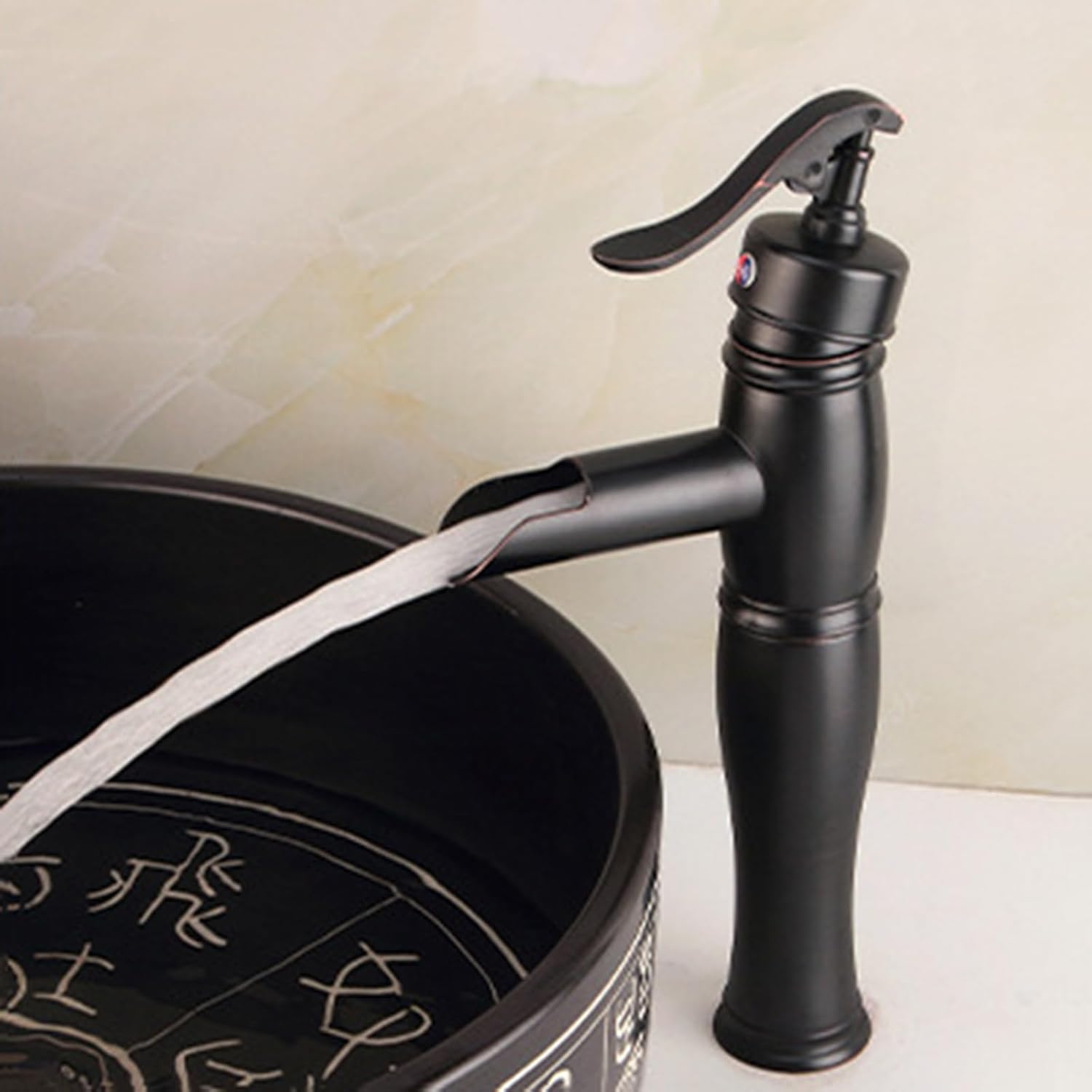 شیر بامبو رنگ کروم براق برای سینک روشویی کابینتی مدرن