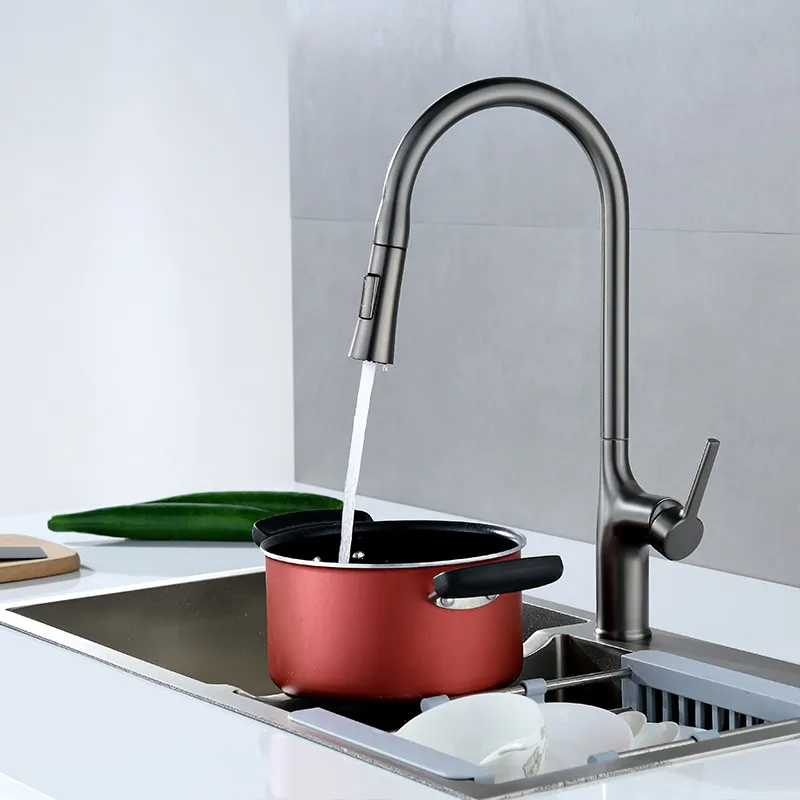 شیر ظرفشویی شاوری Hyshin 468 کروم براق با قابلیت چرخش ۳۶۰ درجه