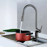 شیر ظرفشویی شاوری Hyshin 468 کروم براق با قابلیت چرخش ۳۶۰ درجه