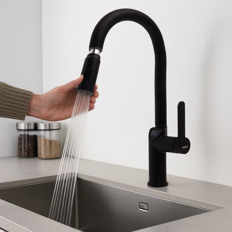 تصویر نزدیک از نمایشگر LED شیر ظرفشویی دیکالان