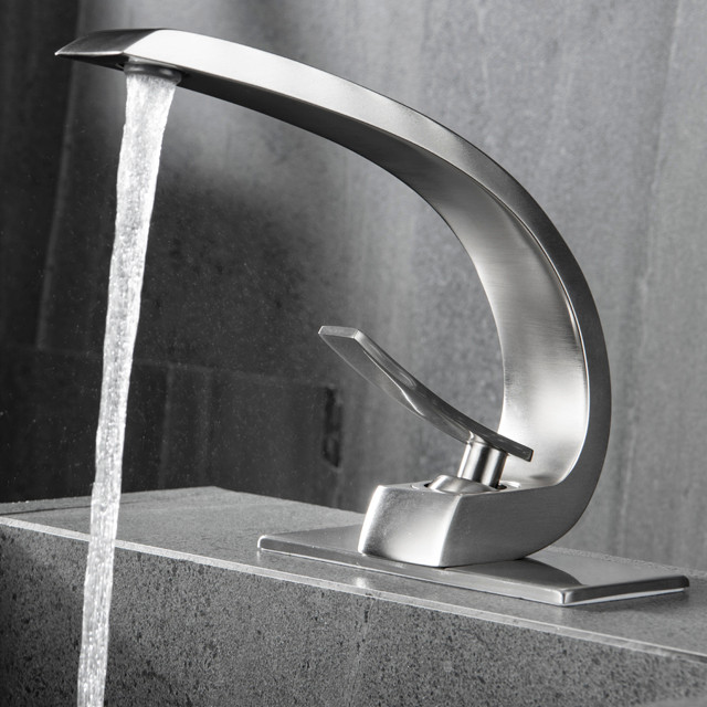 شیر روشویی مدرن Hyshin HS-586 با طراحی مینیمال و کروم مات