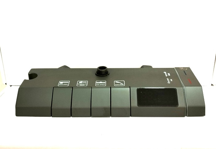 نمای نزدیک از کلیدهای کنترل و صفحه نمایش LED دوش پیانویی