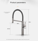 شیر ظرفشویی فنری Huadiao با سردوش Pull-Down و چرخش ۳۶۰ درجه