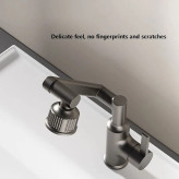 تصویر نمایش دهنده چرخش کامل شیر روشویی Huadiao و رسیدن به تمام نقاط سینک