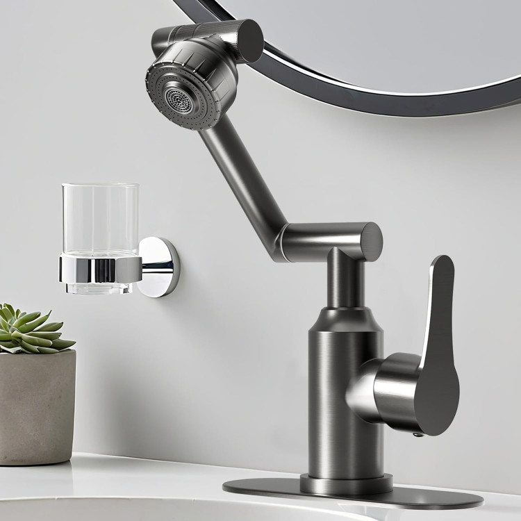 شیر روشویی تمام برنجی Huadiao با کارتریج سرامیکی با دوام