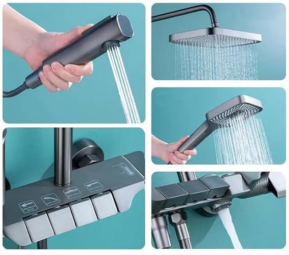 دوش حمام پیانویی LED با نمایشگر حرارت و طراحی مدرن