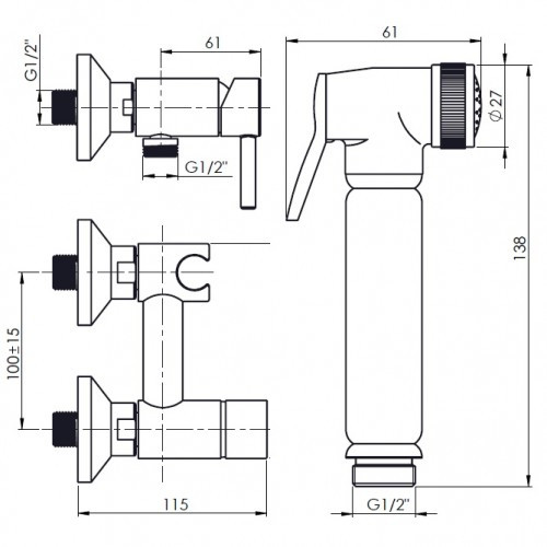 عکس شیر توالت پرفشار با کارتریج سرامیکی