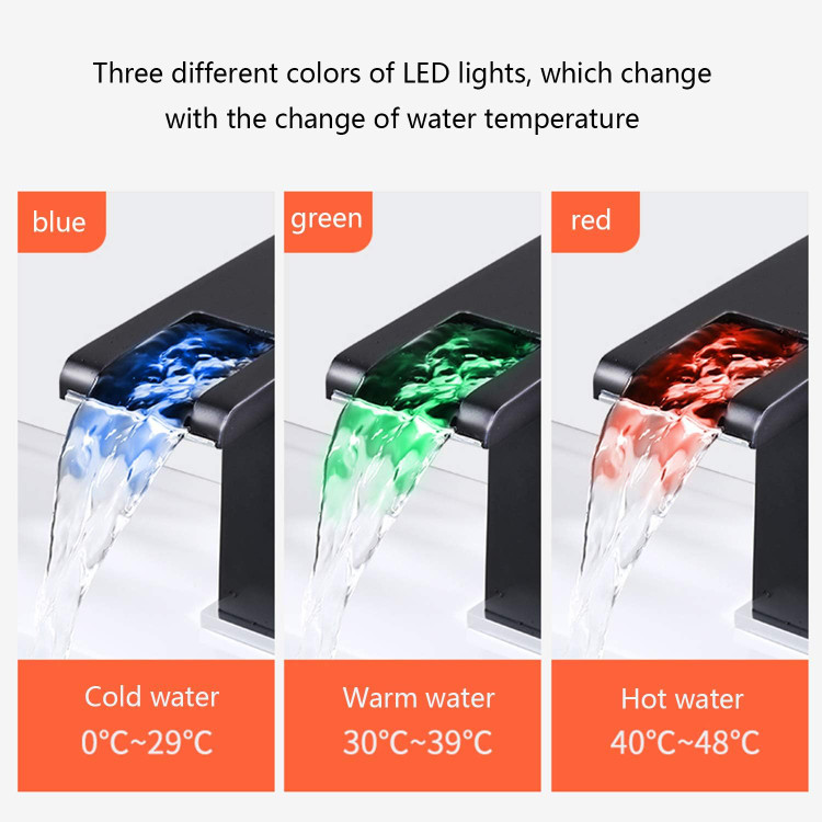 شیر روشویی پایه کوتاه با نور LED