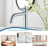 شیر روشویی پایه بلند BRIMIX مناسب روشویی سنگی