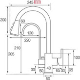 نصب شیر ظرفشویی دوکاره با متراج نصب HuaDiao