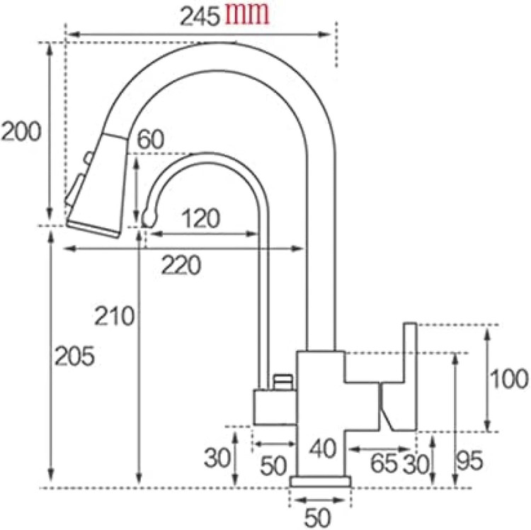 نصب شیر ظرفشویی دوکاره با متراج نصب HuaDiao