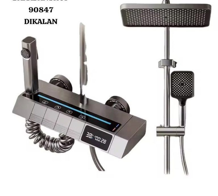 دوش حمام هوشمند پیانویی دیکالان با خط LED