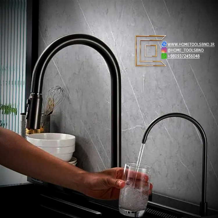 هماهنگی سینک پیانویی با کابینت مدرن