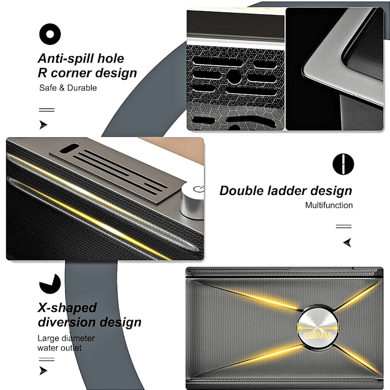 ضخامت استاندارد بدنه سینک پیانویی ۷ کلید