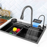 سینک ظرفشویی هوشمند پیانویی ۷ کلید HuaDiao 75cm