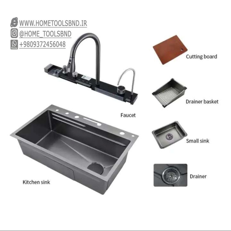 مقایسه عمق لگن سینک ۹۰ سانتی HuaDiao با سینکهای معمولی استیل