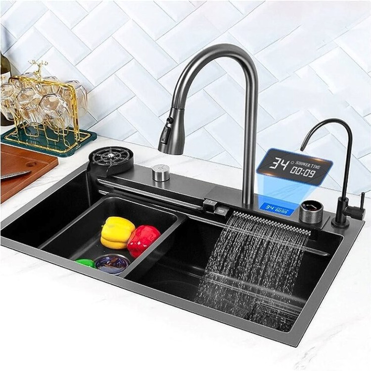 خروجی آب آبشاری سینک هوشمند برای شستشوی سبزیجات