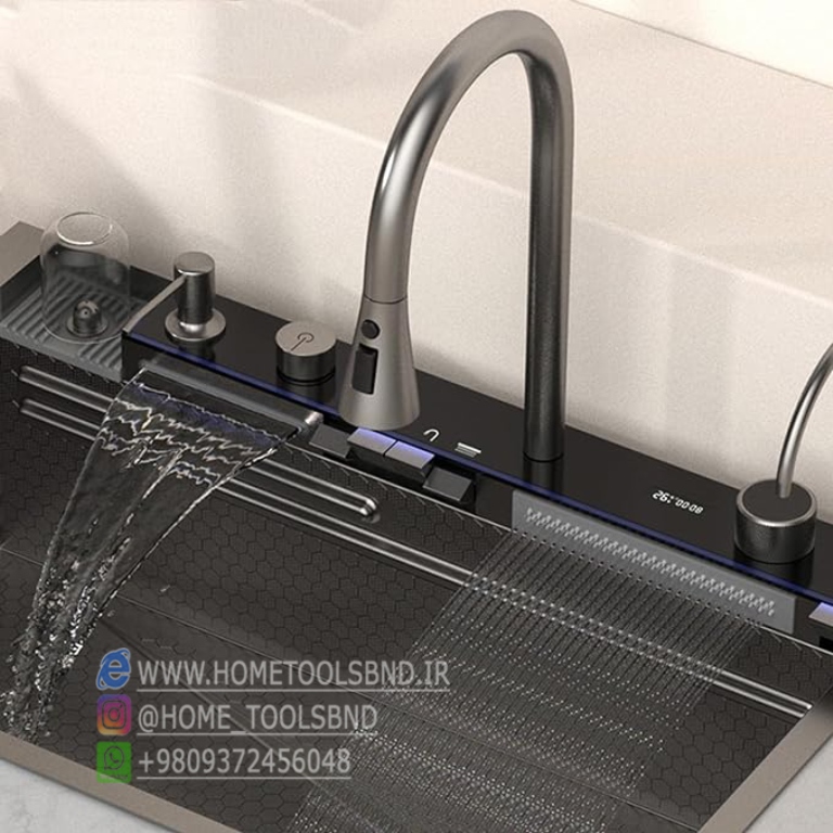 نمای نزدیک از بافت نانو لانه زنبوری (Honeycomb) سطح سینک پیانویی جهت جلوگیری از خط و خش