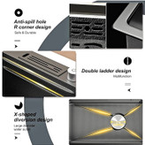 بدنه مقاوم خروجی فاضلاب با قطر بزرگ و فیلتر آشغالگیر استیل در سینک هوشمند HuaDiao