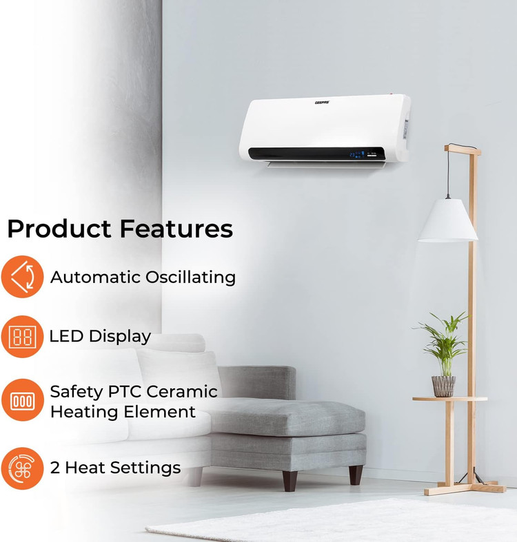 بخاری دیواری ایمن با طراحی مدرن