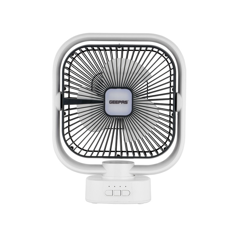 پنکه شارژی رومیزی دوکاره GF21122 با نور LED