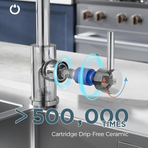 طراحی مینیمال شیر ظرفشویی ارتیکل خارجی رنگ کروم مات