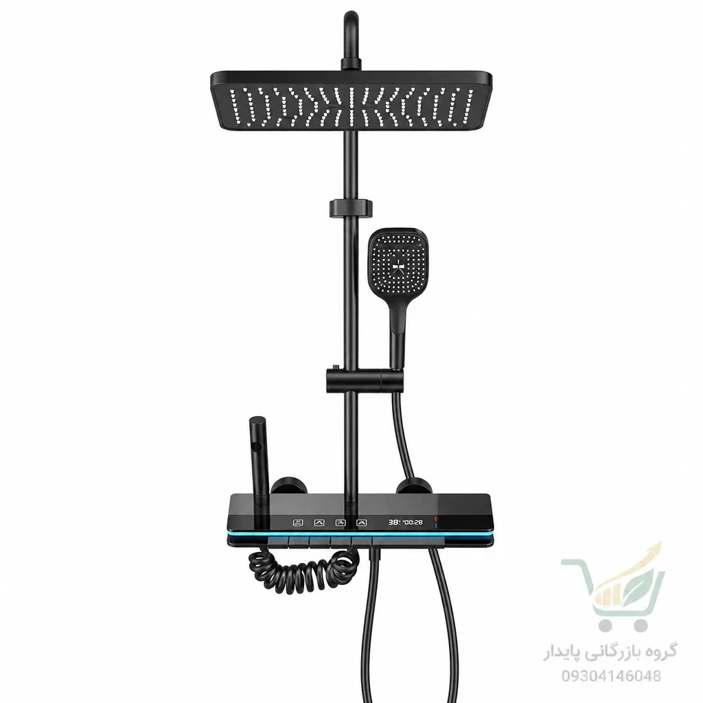 دوش حمام پیانویی دیجیتال برند Hyshin مدل  HS-2222 با خط LED و کنترل دما